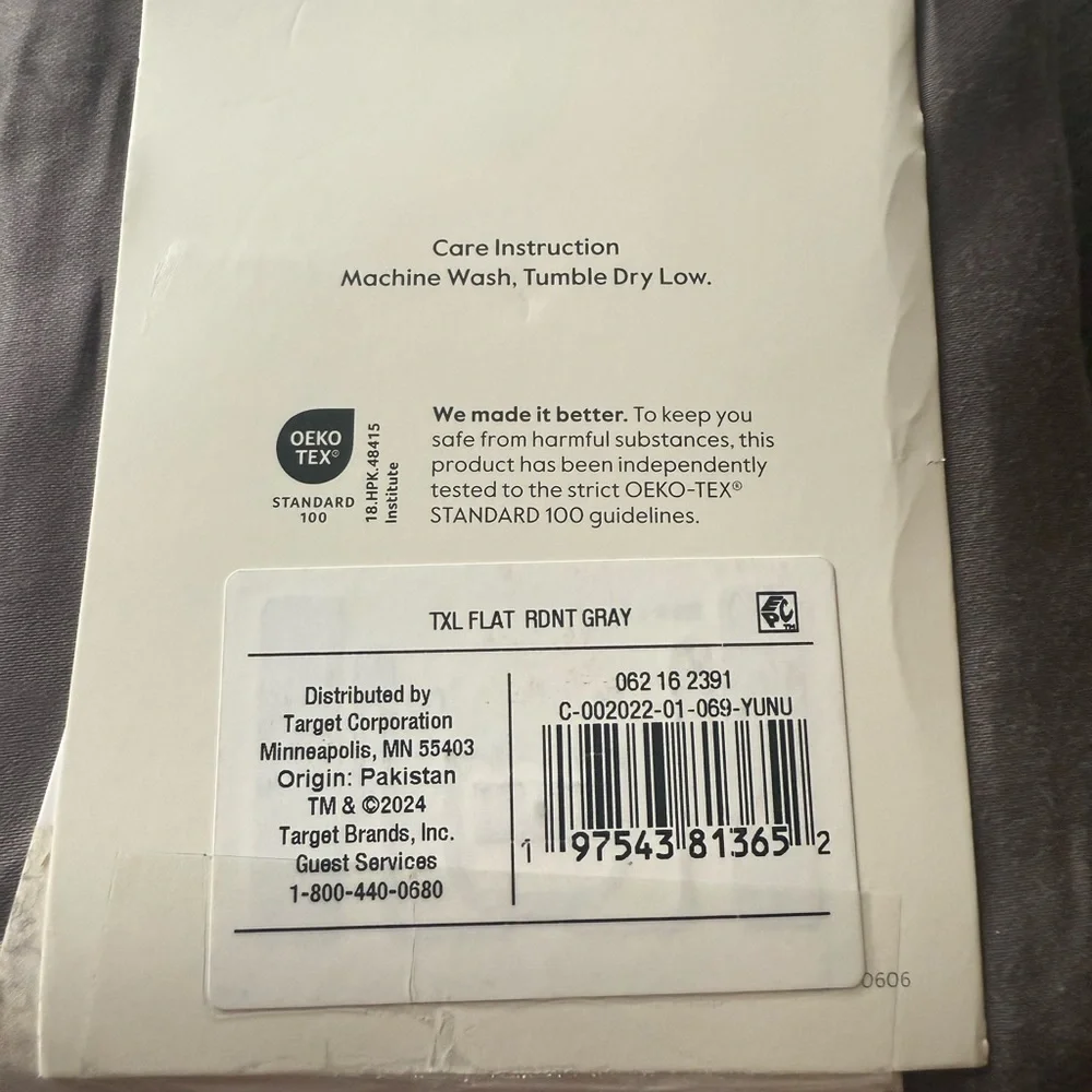 Threshold Gray Sateen Sheet XL Twin